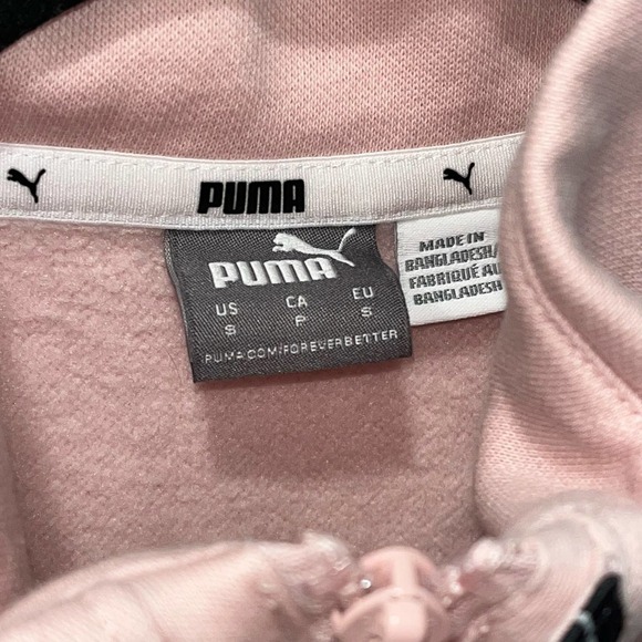 Puma Pathfinder Half Zip Women’s Crop Logo Sweatshirt in Blush Pink | Sz Small - Picture 5 of 5